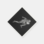 Fußballspieler, der Quarterback Black Silver läuft Serviette (Ecke)