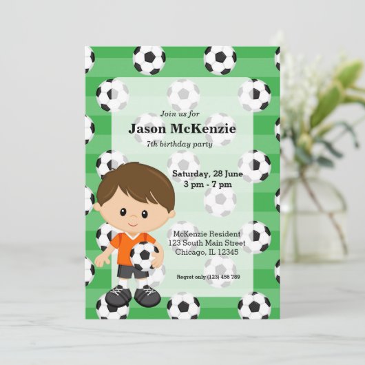 Fußballspieler Einladung (Stehend Vorderseite)