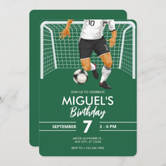 Fußballspieler Einladung (Vorne/Hinten)