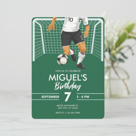 Fußballspieler Einladung (Stehend Vorderseite)