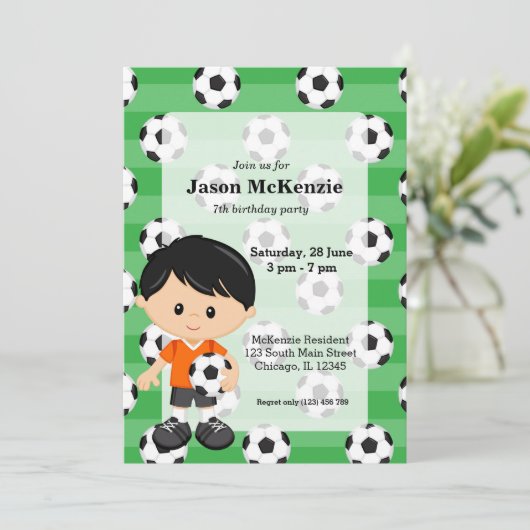 Fußballspieler Einladung (Stehend Vorderseite)