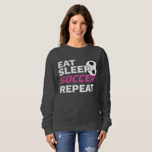 Fußballspieler essen Schlafsoccer Wiederholung Fuß Sweatshirt