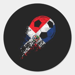 Fußballspieler Flagge Stolz Dominikanische Republi Runder Aufkleber