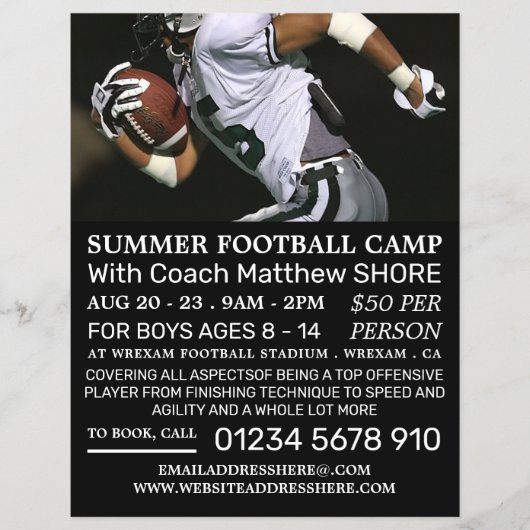 Fußballspieler, Flyer für Fußballwerbung (Vorne)