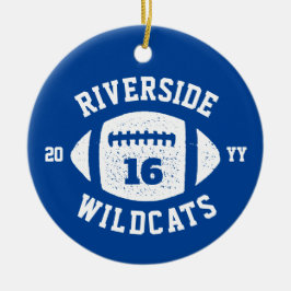 Fußballspieler Foto Blau personalisierter Urlaub Keramik Ornament