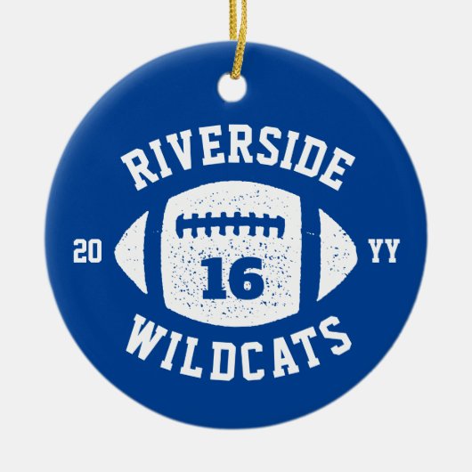 Fußballspieler Foto Blau personalisierter Urlaub Keramik Ornament (Vorne)