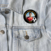 Fußballspieler-Foto Schwarz Gold High School Button (Beispiel)