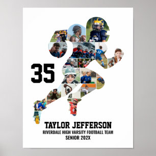 Fußballspieler-Fotocollage, individuelles Geschenk Poster
