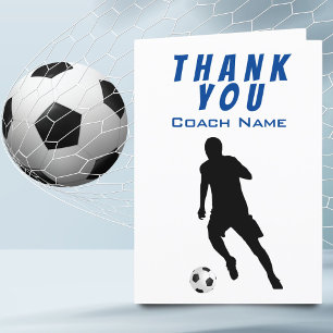 Fußballspieler Fußball Blau Danke Trainer Karte