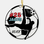 Fußballspieler Fußball - Feiertag Keramik Ornament (Vorne)