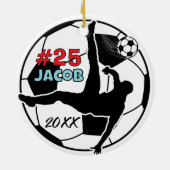 Fußballspieler Fußball - Feiertag Keramik Ornament (Hinten)