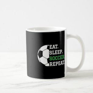 Fußballspieler Fußballliebhaber Essen Schlafen Fuß Kaffeetasse