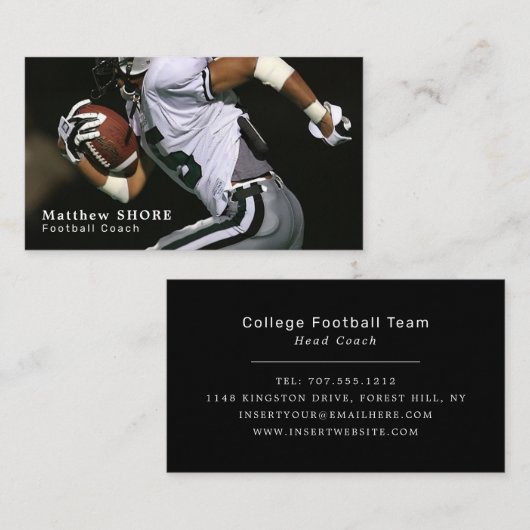 Fußballspieler, Fußballspieler, Fußballtrainer Visitenkarte (Vorne/Hinten)