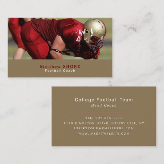 Fußballspieler, Fußballspieler, Fußballtrainer Visitenkarte (Vorne/Hinten)