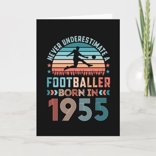 Fußballspieler geboren 1955 Fußball 70. Geburtstag Karte (Vorderseite)