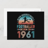 Fußballspieler geboren 1961 Fußball 60. Geburtstag Postkarte (Vorne/Hinten)