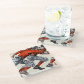 Fußballspieler Glasuntersetzer (Schrägansicht)