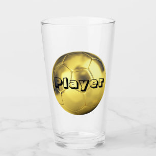 Fußballspieler Gold Fußball Drink Bier Glass Glas