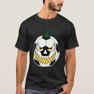 Fußballspieler Gruseliger Kürbis Vintage Halloween T-Shirt