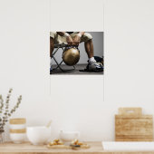 Fußballspieler im Schließzimmer Poster (Küche)