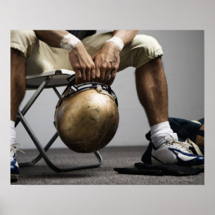 Fußballspieler im Schließzimmer Poster