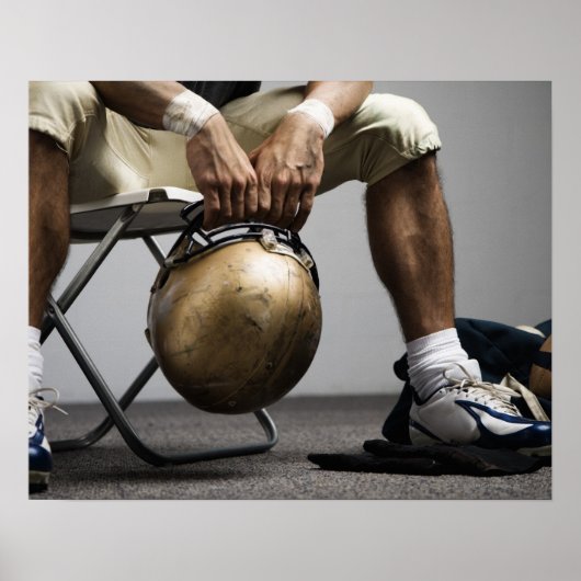 Fußballspieler im Schließzimmer Poster (Vorne)