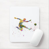 Fußballspieler in Aquarell Mousepad (Mit Mouse)