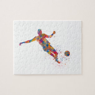 Fußballspieler in Aquarell Puzzle
