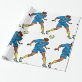 Fußballspieler in Blau Geschenkpapier (Ungerollt)