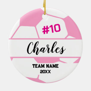 Fußballspieler   Individuelle Name-Nummer und Team Keramik Ornament