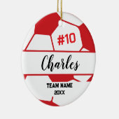 Fußballspieler | Individuelle Name-Nummer und Team Keramik Ornament (Rechts)