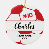 Fußballspieler | Individuelle Name-Nummer und Team Keramik Ornament (Vorne)