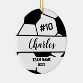 Fußballspieler | Individuelle Name-Nummer und Team Keramik Ornament (Rechts)