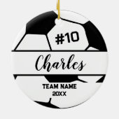 Fußballspieler | Individuelle Name-Nummer und Team Keramik Ornament (Hinten)