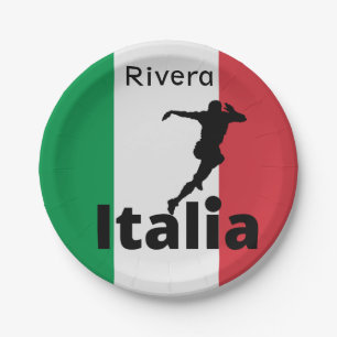 Fußballspieler, Italien, anpassbar Pappteller