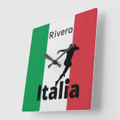 Fußballspieler, Italien, anpassbar Quadratische Wanduhr (Winkel)