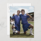 Fußballspieler jubeln postkarte (Vorne/Hinten)