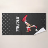 Fußballspieler Kick Illustration Personalisiert Bl Badehandtuch (Badehandtuch)