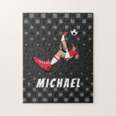 Fußballspieler Kick Illustration Personalisiert Bl Puzzle (Vertikal)