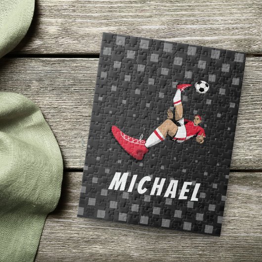 Fußballspieler Kick Illustration Personalisiert Bl Puzzle