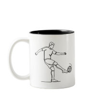 Fußballspieler Kick Line Art Fußball Tasse