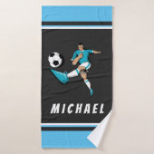 Fußballspieler-Kicking-Ball Grafik-Illustration Badehandtuch (Badehandtuch)