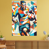 Fußballspieler KubismusCanvas Print Leinwanddruck (Insitu (Wohnzimmer))