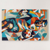 Fußballspieler Kubist Jigsaw Puzzle (Horizontal)