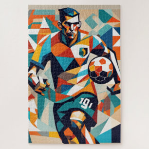 Fußballspieler Kubistisches Puzzle