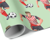 Fußballspieler Mann Geschenkpapier (Rolleneckpunkt)