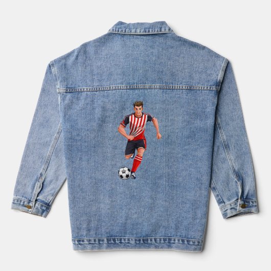 Fußballspieler Mann Jeansjacke (Rückseite)
