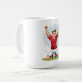 Fußballspieler Mann Kaffeetasse (Vorderseite Links)