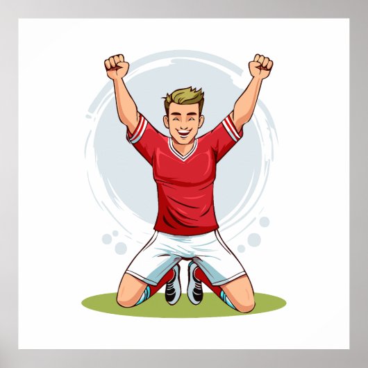 Fußballspieler Mann Poster (Vorne)