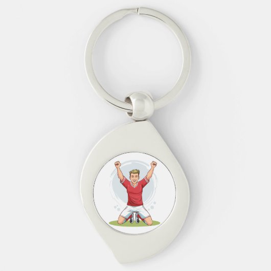 Fußballspieler Mann Schlüsselanhänger (Vorderseite)